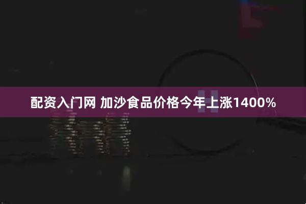 配资入门网 加沙食品价格今年上涨1400%